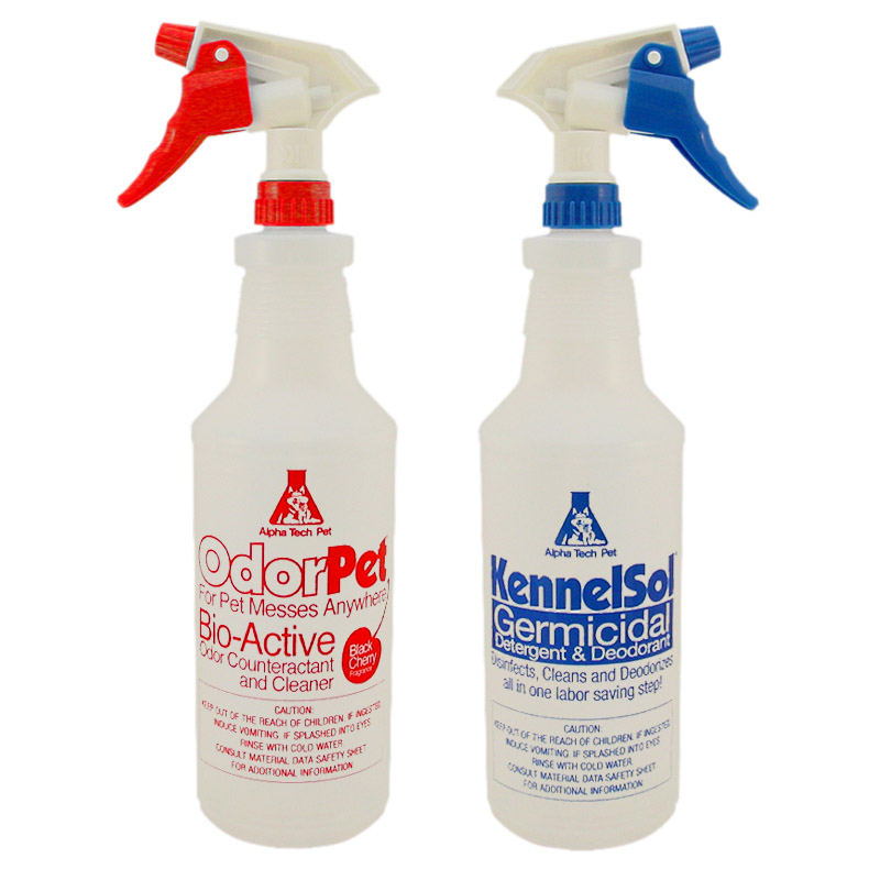 labeled spray bottles